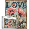 Tucocoo Puzzle di papaveri per adulti 1000 pezzi retrò vintage amore puzzle arte 50x70 puzzle colorati fai da te per decorazione domestica puzzle famiglia perfetto per serate di gioco
