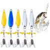 Generic Canna da pesca a | 5 pezzi Fly Spinner esche in metallo | Set di cucchiai per fiume, lago, acqua salata, trota, persico, luccio, salmone e avventura