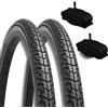 ECOVELO 2 COPERTONI 24 X 1 3/8 (37-540) + CAMERE D'ARIA AMERICA PNEUMATICI COPERTURE CARROZZINA/SEDIA A ROTELLE BICI 24"