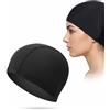 YIPFEN Cuffia Nuoto 1x Nera Unisex PU Rivestita Impermeabile, Protezione Orecchie. Mantiene i capelli completamente asciutti per comfort ottimale uomo/donna, lunghi o corti.