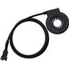 ECSiNG Pedale Per Bicicletta Elettrica KT-V12L 12 Magneti Sensore Di Assistenza Dual Hall Sistema Di Pedalata PAS Spina Impermeabile Sensore Di Cadenza Velocità E-Bike Accessori Nero ABS