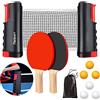 FBSPORT Set da Ping Pong, Racchette Ping Pong Set Professionale con 2 Racchette + 6 Palline + 1 Regolabile Rete + 1 Borsa Portatile per Formatori Adulti Indoor Outdoor
