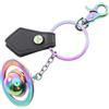 Vivienne Westwood 3D ORB IRIDESCENT Orb portachiavi pelle metallo nero multi ...