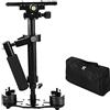 Tsophreniq Stabilizzatore per videocamera in lega di alluminio S40 da 40 cm, stabilizzatore palmare per fotocamera Steadycam Steadicam DSLR