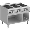 DEXION Cucina professionale elettrica con 6 piastre quadre - Potenza 4 x kW 3 + 2 x kW 4 - cm 120 x 90 x 85 h