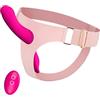Future of your pleasure Sensual Strap-On Doppio Vibrante 15 cm - Stimolatore Punto G & Clitoride per Donne Arnés Regolabile 10 Modi Telecomando Impermeabile Ricaricabile USB per Coppie & Lesbiche FOPS D56