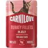 Carnilove - Gatto - Jelly - Filetti di Tacchino in gelatina con Valeriana