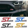 ZUIMI 3D Metallo ST Linea Testa Griglia Anteriore Auto Emblema Distintivo Adesivo Cromato per FORD ST Focus x 2 3 Kuga FIESTA MONDEO Auto Car Styling