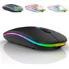 congdi Mouse wireless a LED Mouse RGB ricaricabile USB compatibile con Bluetooth Mouse ergonomico silenzioso con retroilluminazione per PC portatile iPad