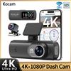 kocam UHD 4K WiFi Dash Cam Doppia lente Registratore di guida Auto DVR Opzionale 1080P Obiettivo posteriore Fotocamera GPS 24H Monitoraggio parcheggio Scatola nera