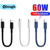 elough Cavo USB tipo C corto da 0,28 M PD60W Cavo dati Power Bank a ricarica rapida per iPhone 15 Cavo USB C per telefono Samsung Xiaomi Huawei