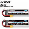 hrb 1/2pcs HRB 3S 2200mAh Lipo Batteria 11.1V RC Batteria 50C con Spina XT60 Per FPV UAU Droni Aereo RC Auto Camion Barca Da Corsa FAI DA TE
