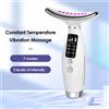 NONE Massaggiatore per il viso e il collo a LED per uso domestico 7 colori Terapia della luce 7 modalità 3 livelli Vibrazione Lifting del viso Strumento di bellezza antirughe