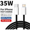 NONE Cavo PD di ricarica rapida intrecciato in nylon da 35 W per iPhone 13 14 Pro Max 11 12 Mini X XR XS Max 8 Plus SE USB-C Cavi dati per telefono 1 m 2 m