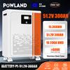 POWLAND Batteria POWLAND 51.2V Lifepo4 48V 300Ah Grande capacità 15360Wh Ad alta energia intelligente BMS UPS Supporto parallelo 16 unità Non TVA