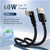 jinmuxi USB Tipo C 90 da 60 W ° Cavo di ricarica rapido Grado a gomito Tipo-C Cavo di ricarica rapida per dispositivi Android Samsung Xiaomi Huawei OnePlus