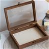 NONE Portagioie in legno retrò elegante con coperchio in vetro di velluto, scatola portaoggetti per gioielli, porta anelli antipolvere per la casa