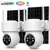 Wonsdar 1/2PCS iCsee Telecamera IP solare WiFi per esterni con batteria wireless, telecamera PTZ, rilevamento PIR, visione notturna, avviso in tempo reale