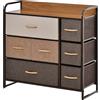 HOMCOM comoda unità contenitore pieghevole a 7 cassetti in tessuto - struttura in acciaio nero - 80L x 29L x 78,5H cm, camera da letto, ingresso