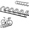 HOMCOM Portabici da parete o da terra per 6 biciclette, 65 mm, per MTB, BMX, Bici per bambini, 33x27 cm, in acciaio nero