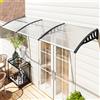 Outsunny Tettoia per porta Outsunny in policarbonato, resistente, con bordo in alluminio, protezione contro pioggia, neve e raggi UV, 303x96x27 cm, trasparente