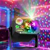 OEING Luce Disco 4-in-1 con Effetto Sfera, Mini Luci LED Wash, Illuminazione Stroboscopica LED per Palcoscenico con Telecomando, Proiettore Laser per DJ e Bar