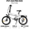 PVY Bicicletta Elettrica Pieghevole PVY Z20 PRO EVO con Sensore di Coppia, 50N.m 250W 36V Batteria 14.5Ah per Pendolarismo, E-bike con App Intelligente