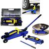NONE Cric Idraulico 2 Tonnellate, 2000kg/4000lbs, profilo basso, altezza di sollevamento 13-32cm, con ruote girevoli, per Auto, Furgone, Garage, officina, incl. cassetta, resistente, portatile, blu, TOP