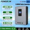 POWGROW Inverter Solare Ibrido Off-Grid 3.6KW 24V 230VAC 5000W PV 500VDC con Caricatore MPPT 100A, Onda Pura, Controller, WIFI e BMS