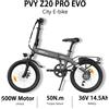 PVY Z20 PRO EVO Bicicletta Elettrica Pieghevole da 20 Pollici, Bici Elettrica da Città con Sensore di Coppia e APP Intelligente, 522Wh 100Km, E-bike a Pedalata Assistita