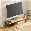 NONE MumaHome Supporto per laptop Ergonomico per Monitor con Base in Acciaio al Carbonio, Rialzo Ergonomico per Monitor in Bambù per Ufficio o Studio