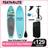 Feath-R-Lite Tavola da Paddle Gonfiabile Feath-R-Lite Ultralight 11' (335x84x15cm) Stabile e Larga per Principianti con Accessori Antiscivolo