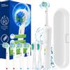 NONE Spazzolino Elettrico Ricaricabile 2in1 con Modalità Rotante e Sonica - 6 Testine, 3 Modalità e Timer, Compatibile con Testine Oral B