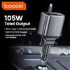 toocki Caricabatterie per auto Toocki 105W 4 in 1 con cavo retrattile PPS QC PD 30W Caricabatterie rapido per auto per iPhone 15 14 13 Pro iPad Samsung S23