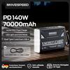 MOVESPEED 【CCC】MOVESPEED Power Bank da 140 W, batteria esterna portatile a ricarica rapida da 70000 mAh per MacBook, laptop, stazione di alimentazione per campeggio all'aperto