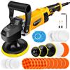 NONE Lucidatrice e Levigatrice per Auto da 1400W, Macchina Lucidatrice Elettrica per Auto con 6 Velocità Variabili 800-3500RPM, Lucidatrice e Ceratrice da 150-180mm, 30 Accessori per