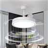 NONE Ventilatori da soffitto con luci, Ventilatore a soffitto ultrasottile dimmerabile con telecomando, Motore reversibile, 6 velocità, CCT 3000-6000K, Per camera da letto