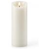 Relaxdays Candela LED a Colonna Senza Fiamma, Fiamma tremolante, Cera Vera, 30x10x10 cm, Bianca
