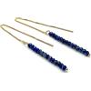 Handmade Orecchini con Lapislazzuli Blu, Pendenti Lunghi in Argento 925 Dorato Vermeil, Gioielli Minimalisti con Pietre Dure Naturali