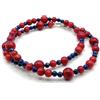 Generico Collana Corallo Rosso Bamboo e Lapislazzuli Blu, Girocollo Argento 925, Gioielli Italiani, Bijoux Pietre Dure, Regalo per Lei, Made in Italy