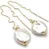Handmade Orecchini con Perle Barocche Naturali, Pendenti Lunghi, Vermeil Dorato Italiano, Gioielli Minimalisti, Bijoux Made in Italy, Regalo per Lei