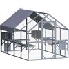 Wiltec Recinto per gatti da esterno 280 x 187 x 187 cm, recinzione antifuga in legno con telo di copertura impermeabile per il tetto, diversi livelli, per giardino, balcone, terrazzo
