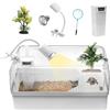 Clioran - Kit per acquario per tartarughe acquatiche, con area multifunzione, nascondiglio, luce UV, filtro dell'acqua, rete per pesci, drenaggio, pianta per tartarughe, rettili, granchi