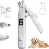 Synclum Tagliaunghie Cane 2 in 1 con Lima Elettrica e Luce LED, Taglia Unghie per Cani e Gatti Ricaricabile USB-C, Krallenschleifer Professionale con Contenitore Raccolta, Tosatore Unghie Animali Domestici