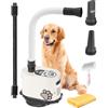 Mxmoonant 2 in 1 Asciugacapelli Professionale in Piedi per Cani 2000w+1000w velocità e Temperatura Regolabili Schermo LED con Un Tubo Rigido Regolabile 0 e Un Tubo Morbido Normale