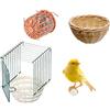 Motisi Zootecnici Nido per CANARINI Esterno Gabbia INMETALLO + Base in PLASTICA Uccelli Uccellini + Vimini