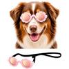 Style Vault G001 - Occhiali da sole per cani di taglia media (9-18 kg) (fiore rosa-rosa specchiato)
