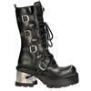 New Rock 373-S33 Stivali da Donna al Polpaccio in 100% Vera Pelle Stivali alla Moda da Motociclista Punk Gotico 41