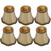 Vvikizy 6 Pezzi Piccoli Paralumi, Sostituzione Paralumi Lampadina E14 per Lampade da Tavolo, Lampade da Terra, Clip su Paralumi Piccoli per Applique da Parete Tessuto a Pois Dorati #000939