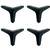 KAIISSA Gambe per Mobili da 4 Pollici / 10 cm Gambe per Divani, Set di 4 pezzi Triangolo in Metallo Gambe per Armadietto Piedini per Mobili di Ricambio Neri per Armadio Divano Letto Sedia Tavolo